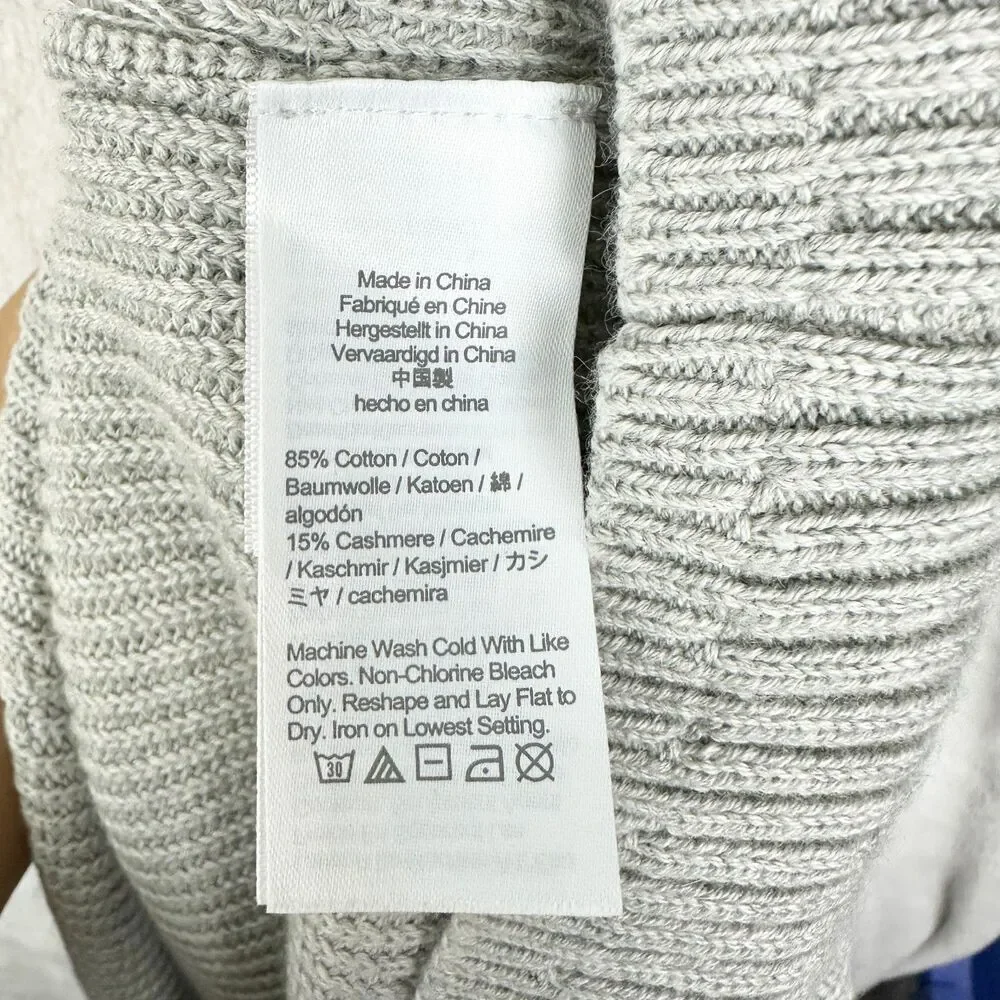 J Crew Womens Ribbed Cotton Cashmere Blend Relaxed Turtleneck Sweater Medium NWT